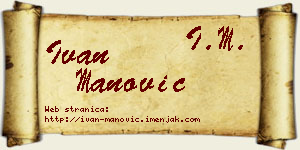 Ivan Manović vizit kartica